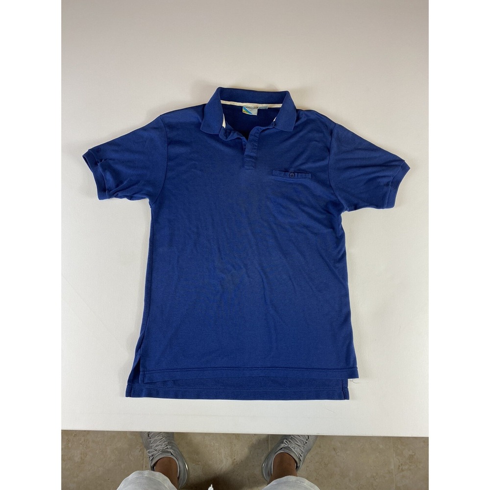 Vintage Members Only Polo Shirt Size Large Blue Casual Rainbow Tag 90s Vtg Men's
